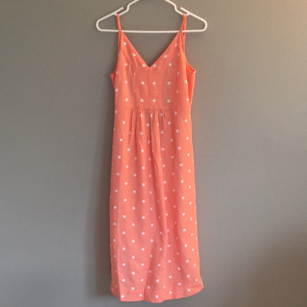 Joules Zoey orange polka dot dress size 4